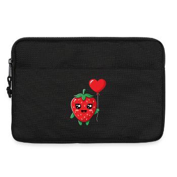 Cuddly strawberry with heart balloon - Laptop bag 13" - black - Front