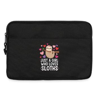 Only one girl loves sloths - Laptop bag 13" - black - Front