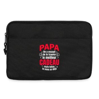 Meilleur Cadeau Papa - Humour Enfants Fête Des Pèr - Sacoche pour ordinateur portable 13 pouces - noir - Devant