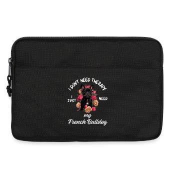 Thérapie du bouledogue français - Sacoche pour ordinateur portable 13 pouces - noir - Devant