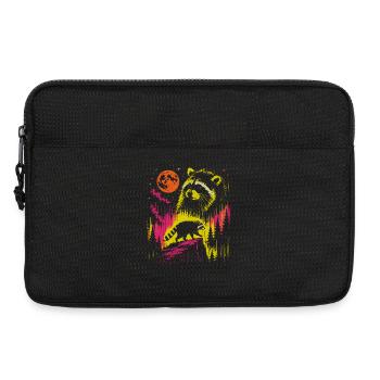 Raccoon Night Moon Forest Vintage Neon - Laptop bag 13" - black - Front
