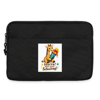 Giraffe feiert ersten Schultag - Laptoptasche 13" - Schwarz - Vorne