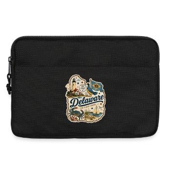 Delaware The First State Vintage-Aufkleber - Laptoptasche 13" - Schwarz - Vorne