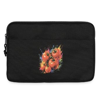 Tomato on the Vine, mehrfarbiges Gemüse, Splash Art - Laptoptasche 13" - Schwarz - Vorne