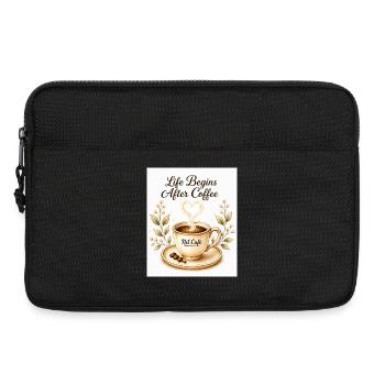 life_beginn_after_coffee - Laptop bag 13" - black - Front