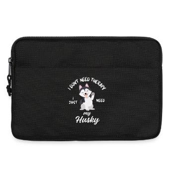 Husky-Therapiehund - Laptoptasche 13" - Schwarz - Vorne