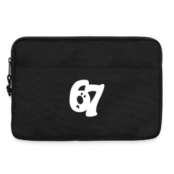 six seven | Zahlenduo 6 und 7 | fragendes Gesicht - Laptoptasche 13" - Schwarz - Vorne