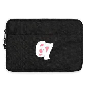 six seven | Zahlenduo 6 und 7 | Fröhliches Gesicht - Laptoptasche 13" - Schwarz - Vorne
