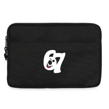 six seven | Zahlenduo 6 und 7 | Fröhliches Gesicht - Laptoptasche 13" - Schwarz - Vorne
