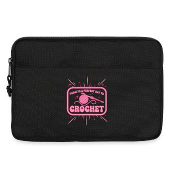 Heute ist ein perfekter Tag, um lustig zu häkeln - Laptoptasche 13" - Schwarz - Vorne