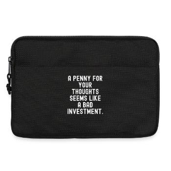 Penny-Gedanken: Schlechte Investitionstypografie - Laptoptasche 13" - Schwarz - Vorne