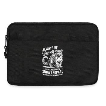 Schneeleopard Sprüche Süßes Schneeleopard Geschenk - Laptoptasche 13" - Schwarz - Vorne