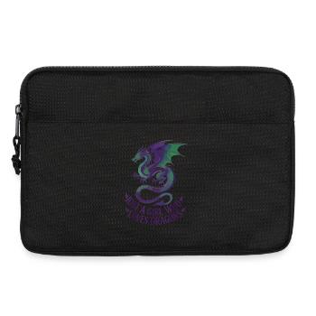 Drachenliebe: Mädchen Motiv - Laptoptasche 13" - Schwarz - Vorne