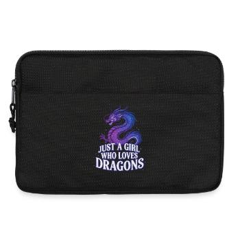 Drachenliebe: Girl liebt Drachen - Laptoptasche 13" - Schwarz - Vorne