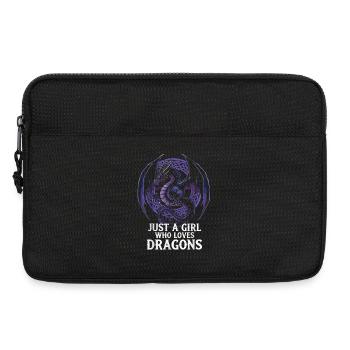 Mädchen liebt Drachen Grafik - Laptoptasche 13" - Schwarz - Vorne