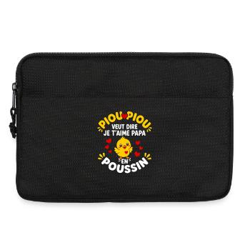 Piou Piou Je T'aime Papa Poussin Mignon - Sacoche pour ordinateur portable 13 pouces - noir - Devant