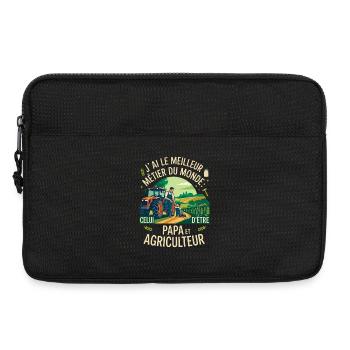 Papa Et Agriculteur Meilleur Métier Du Monde - Sacoche pour ordinateur portable 13 pouces - noir - Devant