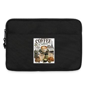 Kaffeekultur Paris Café Collage - Laptoptasche 13" - Schwarz - Vorne
