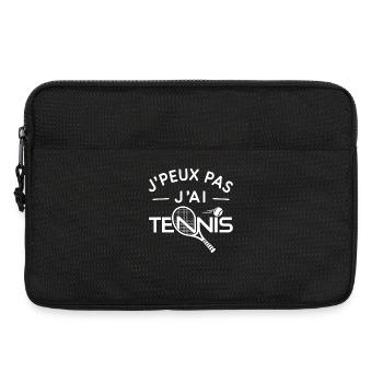 Tennis Humour Cadeau Passionné de Raquette - Sacoche pour ordinateur portable 13 pouces - noir - Devant