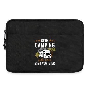 Beim Camping – Bier vor Vier! Wohnwagen - Laptoptasche 13" - Schwarz - Vorne