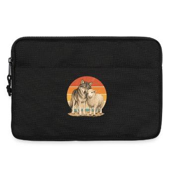 Wolf und Schaf - Laptoptasche 13" - Schwarz - Vorne