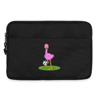 Flamingo Fußballspieler Fußball - Laptoptasche 13" - Schwarz - Vorne