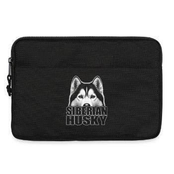 Husky Porträt mit Schriftzug Siberian Husky - Laptoptasche 13" - Schwarz - Vorne