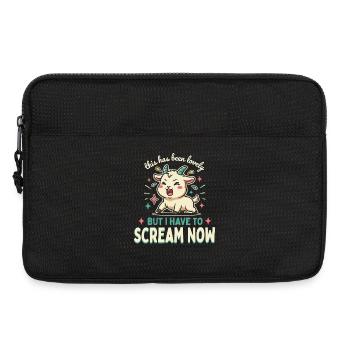 Süßer schreiender Ziegen-Cartoon auf Tee - Laptoptasche 13" - Schwarz - Vorne