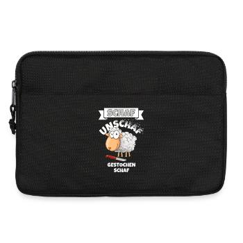 Schaf Unschaf Gestochen Schaf Wortspiel - Laptoptasche 13" - Schwarz - Vorne