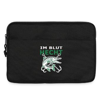 Hecht im Blut – Hechtangler Raubfisch Motiv - Laptoptasche 13" - Schwarz - Vorne