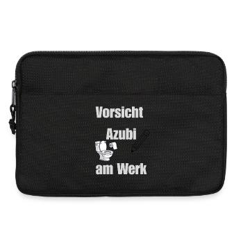Vorsicht Azubi am Werk / Lustiges Azubi Design  - Laptoptasche 13" - Schwarz - Vorne