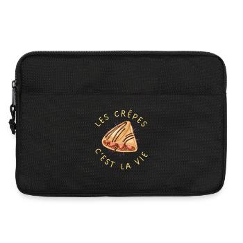 Les crêpes c'est la vie - Sacoche pour ordinateur portable 13 pouces - noir - Devant
