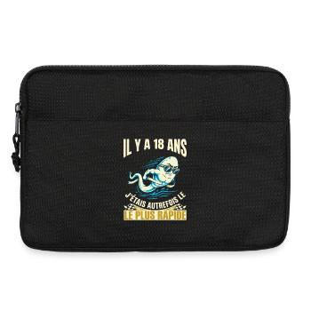 Anniversaire 18 Ans Humour Le Plus Rapide - Sacoche pour ordinateur portable 13 pouces - noir - Devant