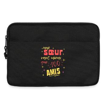 Eine Schwester ist besser als hundert Freunde - Laptoptasche 13" - Schwarz - Vorne