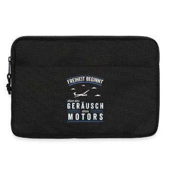 Freiheit beginnt ohne Motor Segelflieger - Laptoptasche 13" - Schwarz - Vorne