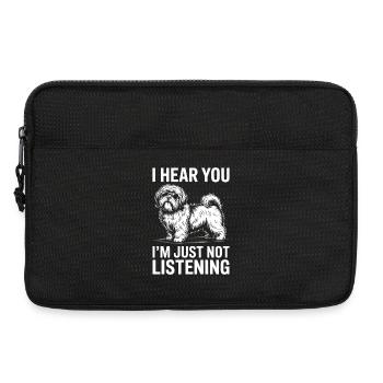 Lhasa Apso Drôle, Cadeau Lhasa Apso - Sacoche pour ordinateur portable 13 pouces - noir - Devant