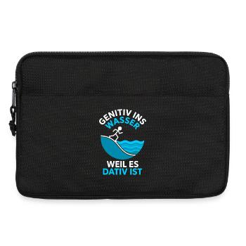 Genitive into the water because it's dative grammar - Laptop bag 13" - black - Front
