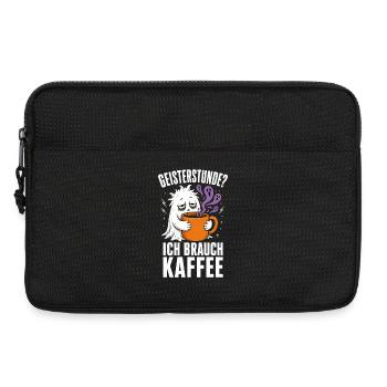 Geisterstunde? Ich brauch Kaffee – Halloween - Laptoptasche 13" - Schwarz - Vorne
