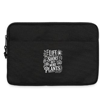 Das Leben ist kurz Kaufe mehr Pflanzen - Laptoptasche 13" - Schwarz - Vorne