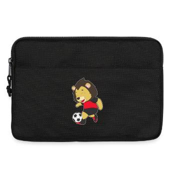 Löwe Fußballspieler Fußball - Laptoptasche 13" - Schwarz - Vorne