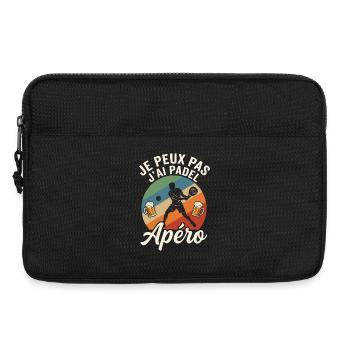 Je Peux Pas J'ai Padel et Apéro Humour - Sacoche pour ordinateur portable 13 pouces - noir - Devant