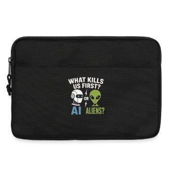 KI oder Aliens – Was erwischt uns zuerst? - Laptoptasche 13" - Schwarz - Vorne