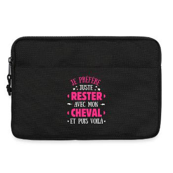 Je préfère juste rester avec Mon Cheval  - Sacoche pour ordinateur portable 13 pouces - noir - Devant