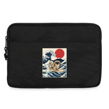 Pekingese Great Wave - Peke Dog Mom Dad Lap Dog - Laptop bag 13" - black - Front