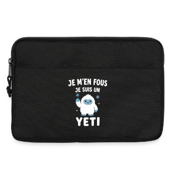 Je m'en fous, je suis Yéti - Sacoche pour ordinateur portable 13 pouces - noir - Devant