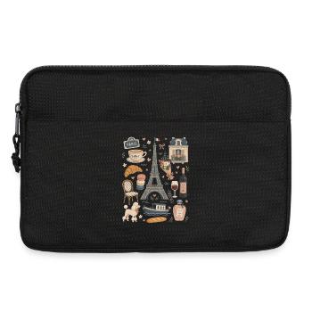 Paris | Eiffelturm, Café & Romantik - Laptoptasche 13" - Schwarz - Vorne