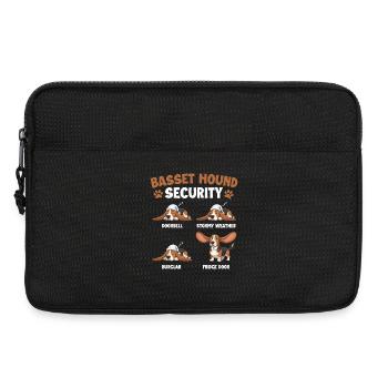Basset Hound Sicherheit – Lustiger Hund Mama Hund Vater - Laptoptasche 13" - Schwarz - Vorne