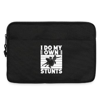 Rodeo Horse Riding I Do My Own Stunts Cowboy - Laptop bag 13" - black - Front