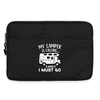My Camper is calling and I must go funny Camping - Laptop bag 13" - black - Front