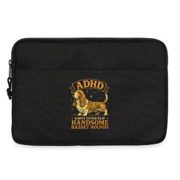 Lustige Basset-Hunderasse ADHS - Laptoptasche 13" - Schwarz - Vorne